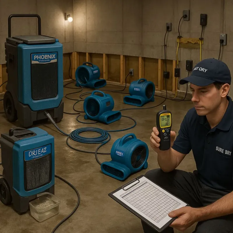Structural Drying and Dehumidification process in Richton, MS